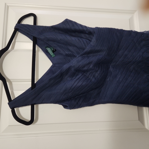 RALPH LAUREN Blue Pleated Tulle Evening dress - Picture 10 of 13